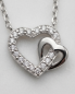 Preview: Collier Funkelndes Doppelherz 925 Silber