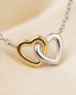 Preview: Collier Elegantes Doppelherz 925 Silber