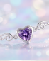 Preview: Armband Herz & Engelsflügel 925 Silber Violett
