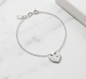 Preview: Herz Armband 925 Silber mit Quarz