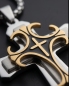 Preview: Anhänger Doppeltes Kreuz Silber & Gold
