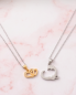 Preview: Partnerkette 3 Herzen Gold-Silber | Edelstahl & Zirkonia