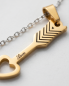 Preview: Partnerkette Herz & Pfeil Gold-Silber | Edelstahl