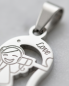 Preview: Partnerkette Herz Dosentelefon Schwarz-Silber | Edelstahl