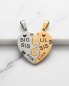 Preview: Freundschaftskette Schwester Herz Edelstahl Gold Silber Set