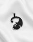 Preview: Katzen Partnerkette Yin & Yang Stil | Schwarz-Silber