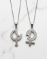Preview: Mars & Venus Partnerketten Edelstahl Silber