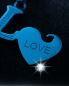 Preview: Edelstahl Partnerketten-Set "Love" – Blau & Silber