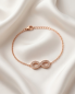 Preview: Edelstahl Armband Infinity Roségold Zirkonia