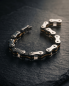 Preview: Biker Armband Edelstahl Motorradkette Silber-Gold