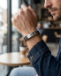 Preview: Herren Silikon-Armband mit Vaterunser & Kreuz