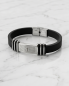 Preview: Herren Silikon-Armband mit Vaterunser & Kreuz