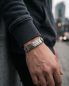 Preview: Herren Kunstleder-Armband Schwarz & Edelstahl