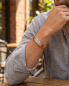 Preview: Herren Kunstleder-Armband Braun & Edelstahl