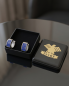 Preview: Edelstahl Klapp-Creolen „Midnight Blue“