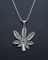 Preview: Edelstahl Kette Hanfblatt Cannabis