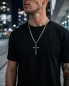 Preview: Edelstahl Königskette mit Totenkopf Kreuz Anhänger