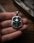 Preview: Edelstahl Totenkopf Wappen Anhänger