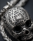 Preview: Edelstahl Königskette "Totenkopf Ornament" Anhänger