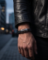 Preview: Herren Leder-Armband "Skull" geflochten mit Magnetverschluss