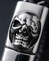 Preview: Herren Leder-Armband "Skull" geflochten mit Magnetverschluss