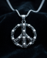 Preview: Massiver Edelstahl-Anhänger "Peace-Symbol" aus Totenköpfen