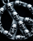 Preview: Massiver Edelstahl-Anhänger "Peace-Symbol" aus Totenköpfen