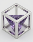 Preview: Exklusiver Würfel Anhänger 925 Silber violett am Model