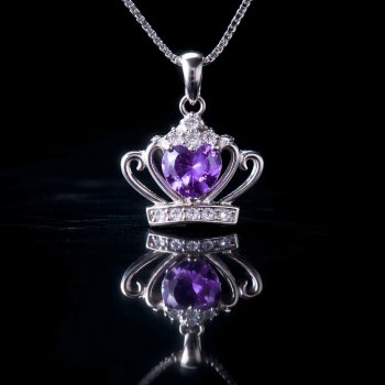 Anhänger Krone Rosa 925 Silber