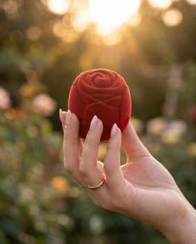 Preview: Romantische Rosen-Ringbox | Etui für Verlobung & Hochzeit