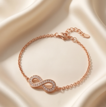 Infinity-Armband in Roségold 925 Sterling Silber