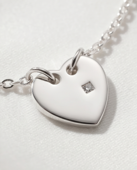 Preview: Herz Armband 925 Silber mit Quarz