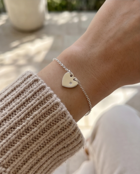 Preview: Herz Armband 925 Silber mit Quarz