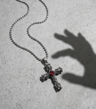 Preview: Gothic Kronen-Kreuz Anhänger Edelstahl