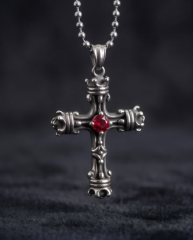 Anhänger Kronen Kreuz Edelstahl