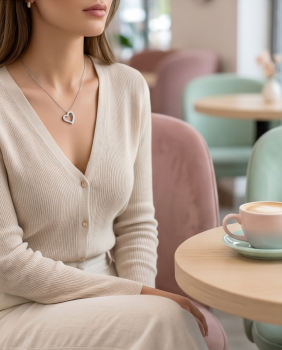 Preview: Schillernder Herz Anhänger Opal-Look