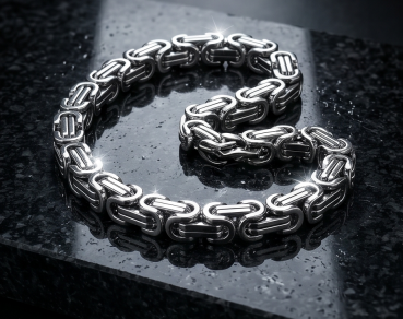 Königsarmband "Steel King" 316L Edelstahl massiv in Silber