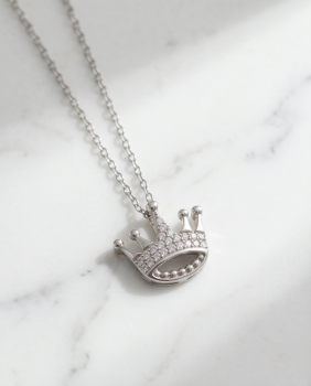 Kronen Anhänger 925 Silber mit Kette