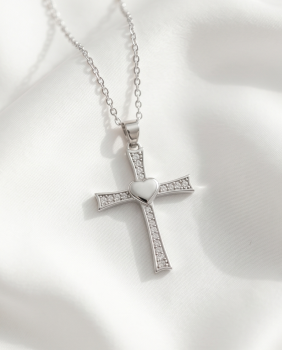 Anhänger Kreuz Herz 925 Silber