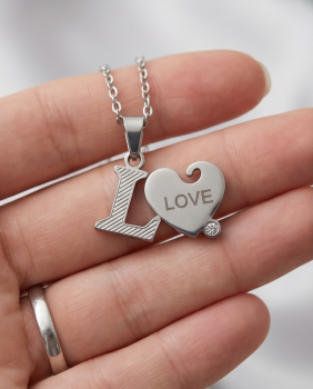 Partnerkette LOVE Silber-Edition | 316L Edelstahl