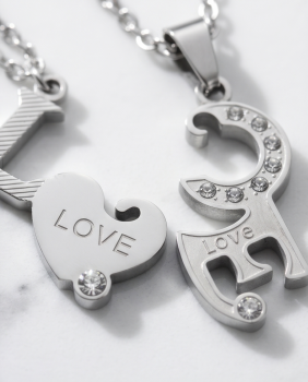 Partnerkette LOVE Silber-Edition | 316L Edelstahl