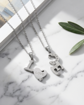 Partnerkette LOVE Silber-Edition | 316L Edelstahl