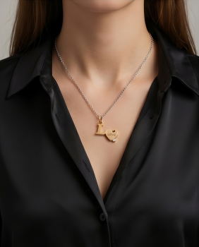 Preview: Partnerkette LOVE Gold-Silber | 316L Edelstahl