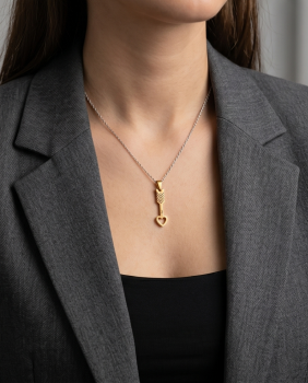 Partnerkette Herz & Pfeil Gold-Silber | Edelstahl