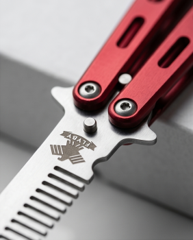 Preview: FLYBY Butterfly-Kamm Edelstahl Rot