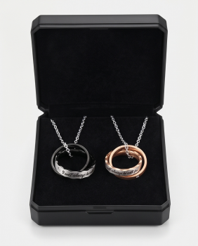 Edelstahl Partnerketten-Set "I will always be with you"