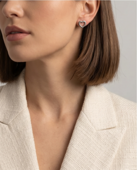 Preview: Edelstahl Ohrstecker „Herz-Silhouette“