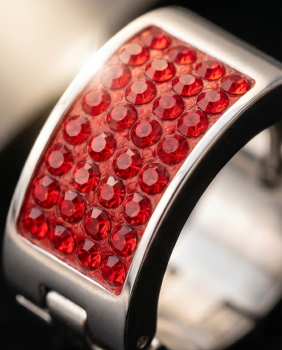 Preview: Edelstahl Creolen Rot breit 1,5 cm