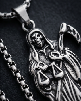 Preview: Edelstahl Kette Sensenmann Grim Reaper