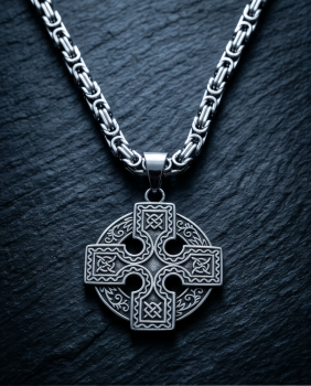 Edelstahl Königskette "Keltenkreuz" Anhänger